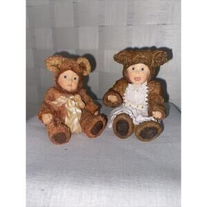 Set 2 Anne Geddes 1998 Teddy BearBaby 3” Numbered 816AG663, 816AG665